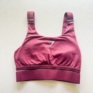 Gymshark Embody Sports Bra Dark Ruby Small Wide Adjustable Straps Discontinued